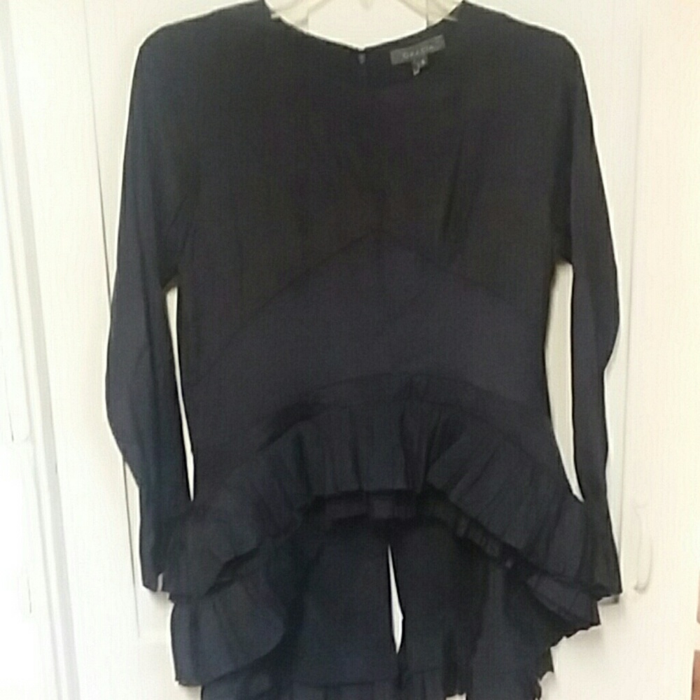 Gracia NEVER WORN  navy blue dressy top